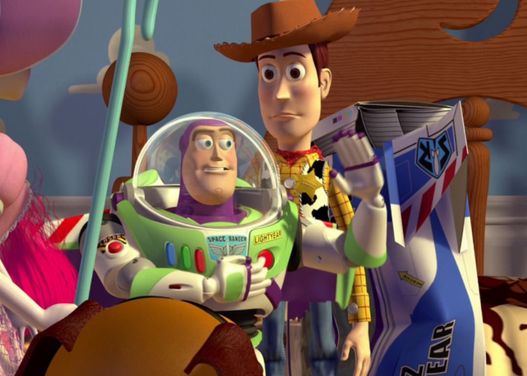 Foto animat cu personaje din Toy Story.